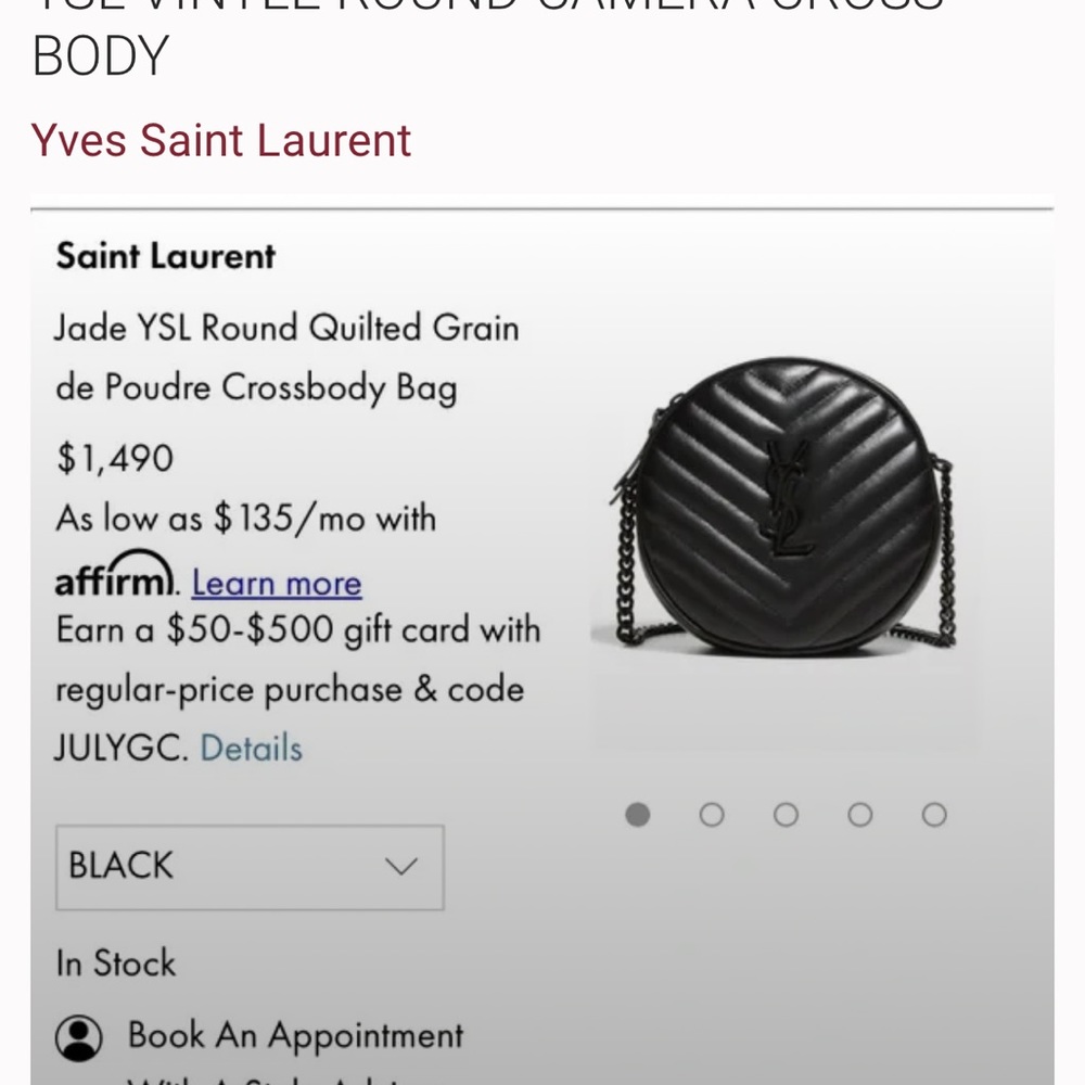 Ysl round camera bag. Very good copy